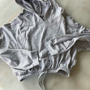 Onzie Cropped Gray Hoodie Sweatshirt size S/M